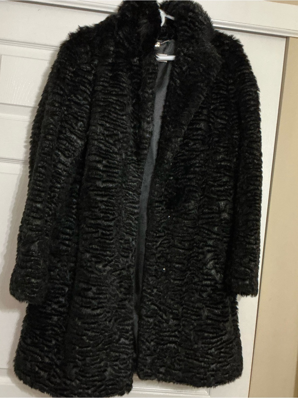 Eliza J Black Faux Fur Teddy Jacket